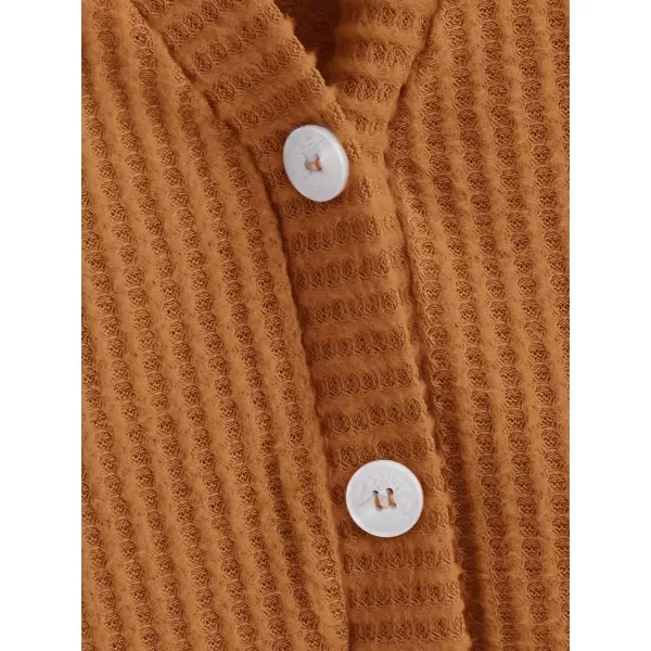 SweatyRocks Women's Long Sleeve Plaid Button Front V Neck Soft Knit Cardigan Sweaters