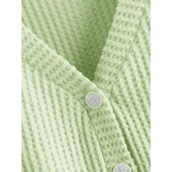SweatyRocks Women's Long Sleeve Plaid Button Front V Neck Soft Knit Cardigan Sweaters
