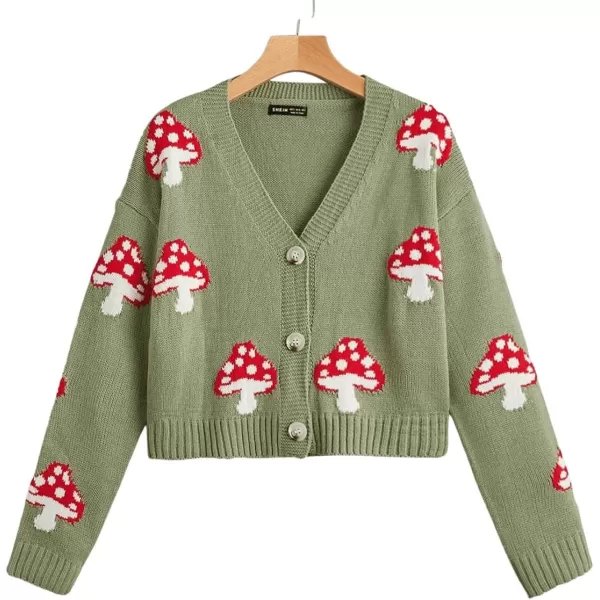 SweatyRocks Women's Long Sleeve Plaid Button Front V Neck Soft Knit Cardigan Sweaters
