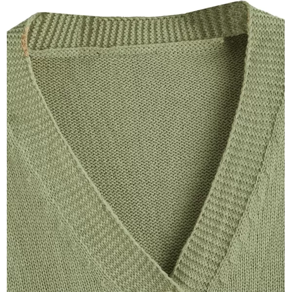 SweatyRocks Women's Long Sleeve Plaid Button Front V Neck Soft Knit Cardigan Sweaters