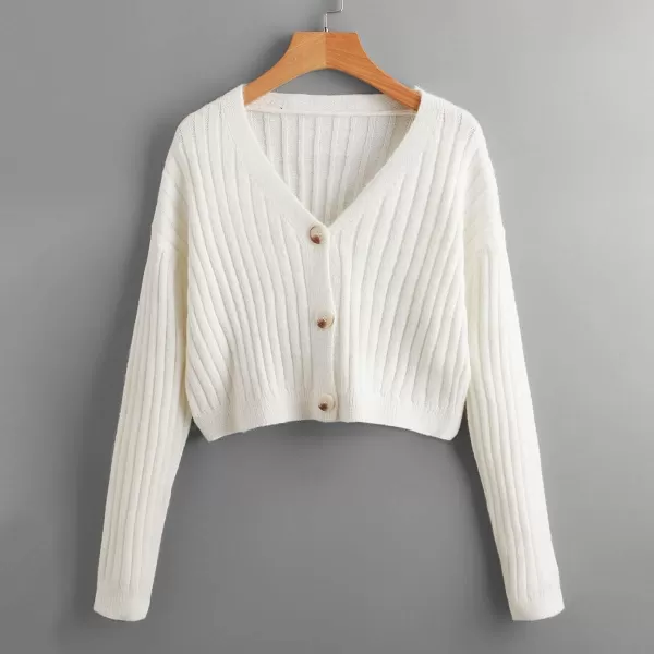 SweatyRocks Women's Long Sleeve Plaid Button Front V Neck Soft Knit Cardigan Sweaters
