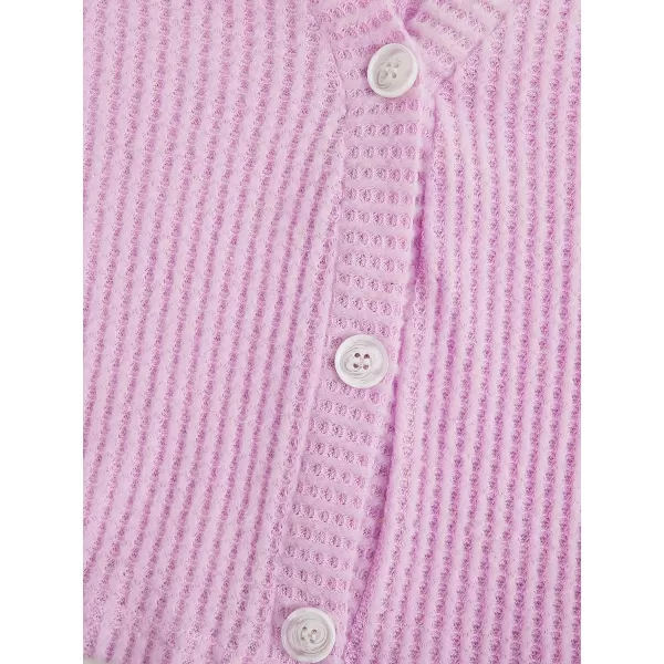 SweatyRocks Women's Long Sleeve Plaid Button Front V Neck Soft Knit Cardigan Sweaters