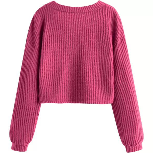 SweatyRocks Women's Long Sleeve Plaid Button Front V Neck Soft Knit Cardigan Sweaters