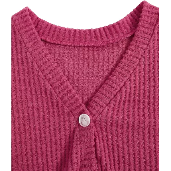 SweatyRocks Women's Long Sleeve Plaid Button Front V Neck Soft Knit Cardigan Sweaters