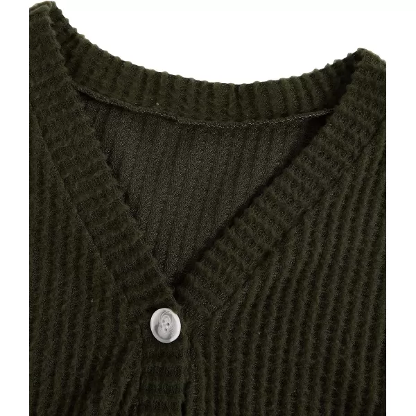 SweatyRocks Women's Long Sleeve Plaid Button Front V Neck Soft Knit Cardigan Sweaters