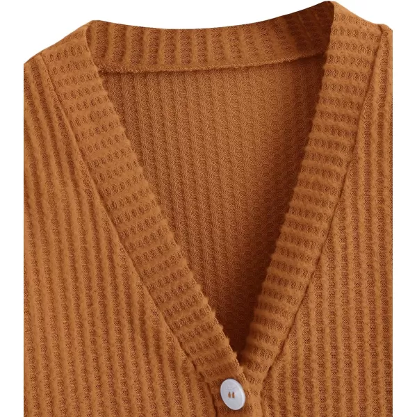 SweatyRocks Women's Long Sleeve Plaid Button Front V Neck Soft Knit Cardigan Sweaters