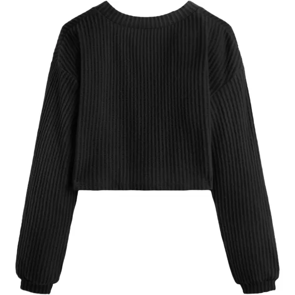 SweatyRocks Women's Long Sleeve Plaid Button Front V Neck Soft Knit Cardigan Sweaters