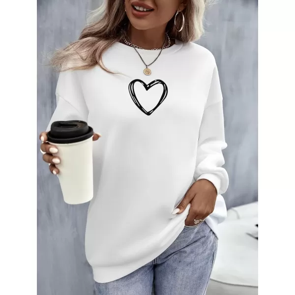 SweatyRocks Women's Long Sleeve Sweatshirt Star Graphic Print Pullover Shirt Top