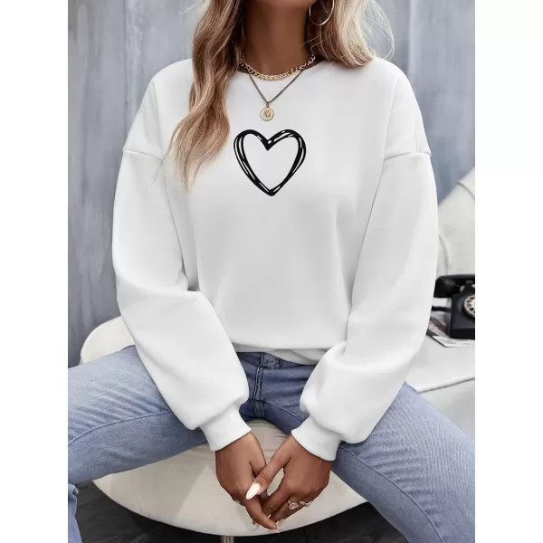 SweatyRocks Women's Long Sleeve Sweatshirt Star Graphic Print Pullover Shirt Top