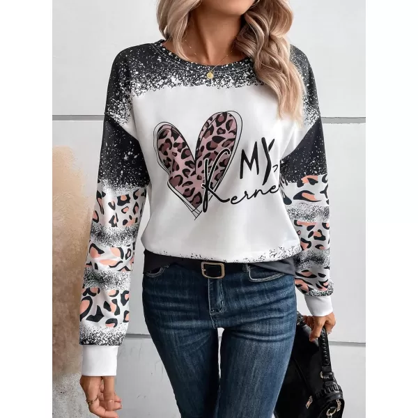 SweatyRocks Women's Long Sleeve Sweatshirt Star Graphic Print Pullover Shirt Top