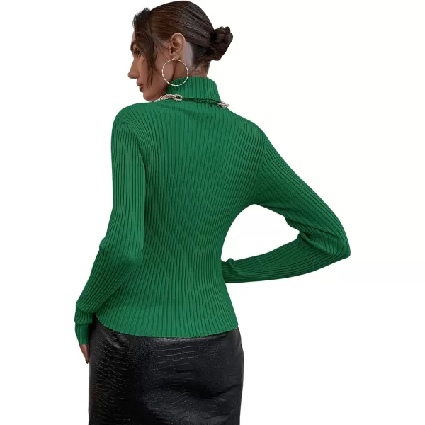 SweatyRocks Women's Long Sleeve Turtleneck Ribbed Knit Pullover Sweater Top