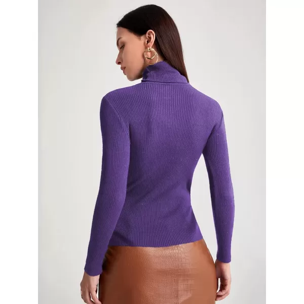 SweatyRocks Women's Long Sleeve Turtleneck Ribbed Knit Pullover Sweater Top