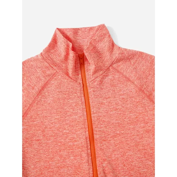 SweatyRocks Women's Long Sleeve Zip Up Workout Sports Jacket Coat Warm Up Jacket with Thumb Holes