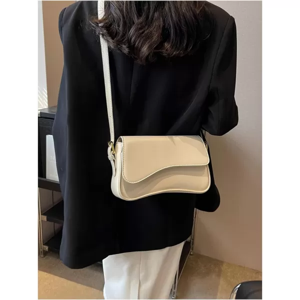 SweatyRocks Women's Medium PU Leather Flap Shoulder Bag Elegant Handbag Clutch Purse