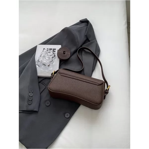 SweatyRocks Women's Medium PU Leather Flap Shoulder Bag Elegant Handbag Clutch Purse