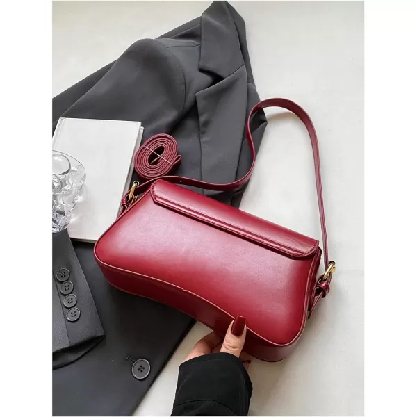 SweatyRocks Women's Medium PU Leather Flap Shoulder Bag Elegant Handbag Clutch Purse