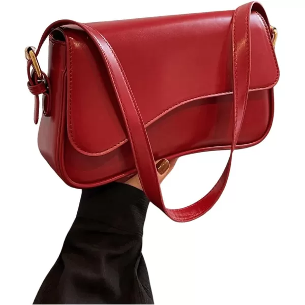 SweatyRocks Women's Medium PU Leather Flap Shoulder Bag Elegant Handbag Clutch Purse