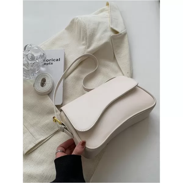 SweatyRocks Women's Medium PU Leather Flap Shoulder Bag Elegant Handbag Clutch Purse