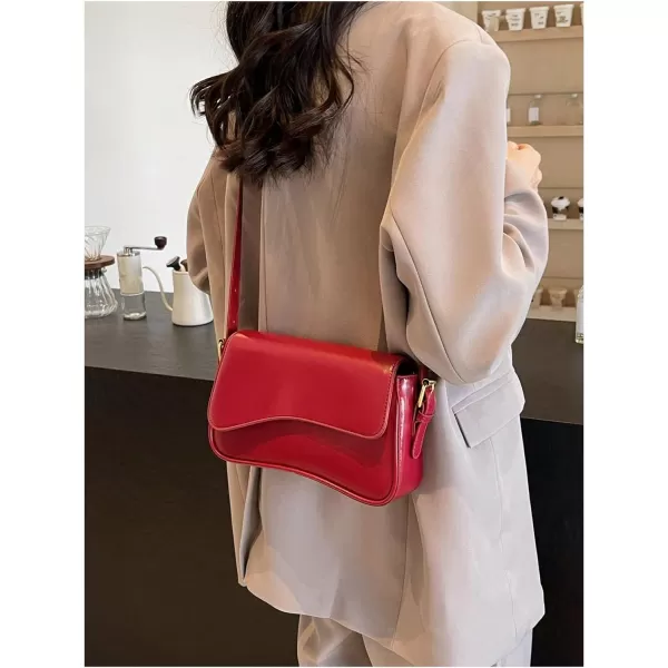 SweatyRocks Women's Medium PU Leather Flap Shoulder Bag Elegant Handbag Clutch Purse