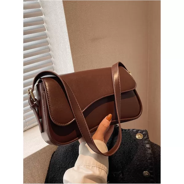 SweatyRocks Women's Medium PU Leather Flap Shoulder Bag Elegant Handbag Clutch Purse