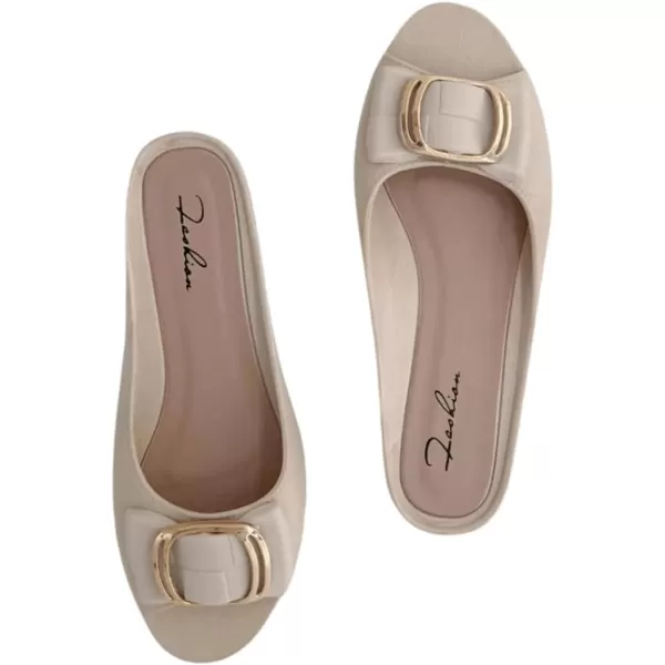 SweatyRocks Women's Metal Decor Open Toe Flat Sandals Slip on Slides Outdoor Summer Shoes