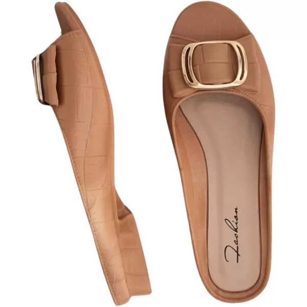 SweatyRocks Women's Metal Decor Open Toe Flat Sandals Slip on Slides Outdoor Summer Shoes