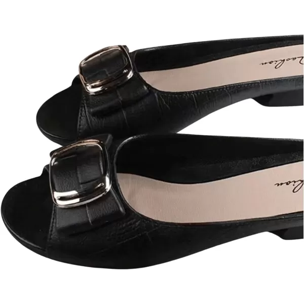 SweatyRocks Women's Metal Decor Open Toe Flat Sandals Slip on Slides Outdoor Summer Shoes