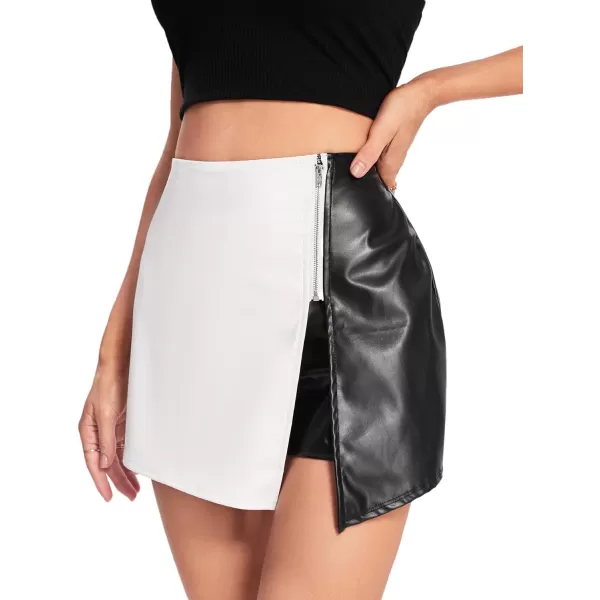 SweatyRocks Women's Metallic High Waist PU Leather Shorts Wide Leg Stretchy Shorts Hot Pants