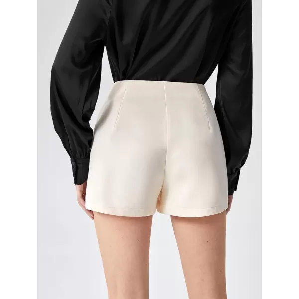 SweatyRocks Women's Metallic High Waist PU Leather Shorts Wide Leg Stretchy Shorts Hot Pants