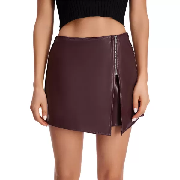 SweatyRocks Women's Metallic High Waist PU Leather Shorts Wide Leg Stretchy Shorts Hot Pants