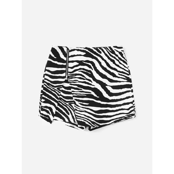 SweatyRocks Women's Metallic High Waist PU Leather Shorts Wide Leg Stretchy Shorts Hot Pants