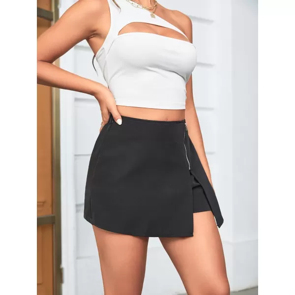 SweatyRocks Women's Metallic High Waist PU Leather Shorts Wide Leg Stretchy Shorts Hot Pants