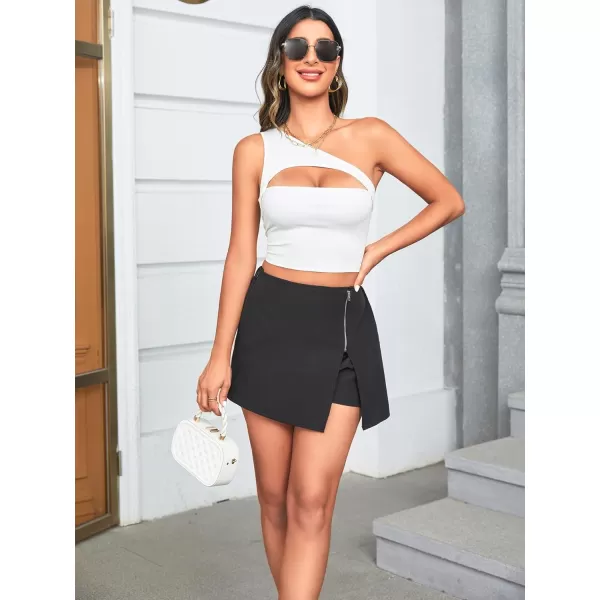 SweatyRocks Women's Metallic High Waist PU Leather Shorts Wide Leg Stretchy Shorts Hot Pants