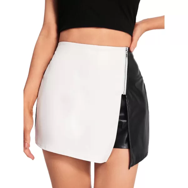 SweatyRocks Women's Metallic High Waist PU Leather Shorts Wide Leg Stretchy Shorts Hot Pants
