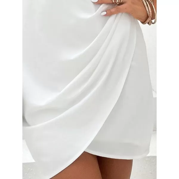 SweatyRocks Women's One Shoulder Asymmetrical Hem Dress Ruched Half Sleeve Mini Dresses