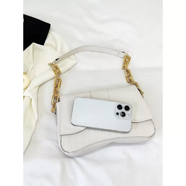 SweatyRocks Women's PU Leather Top Handle Small Shoulder Bag Chain Strap Underarm Bag Handbags