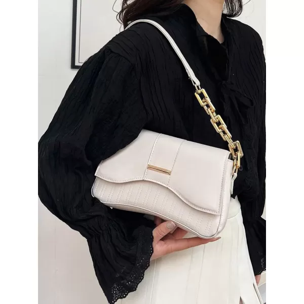 SweatyRocks Women's PU Leather Top Handle Small Shoulder Bag Chain Strap Underarm Bag Handbags