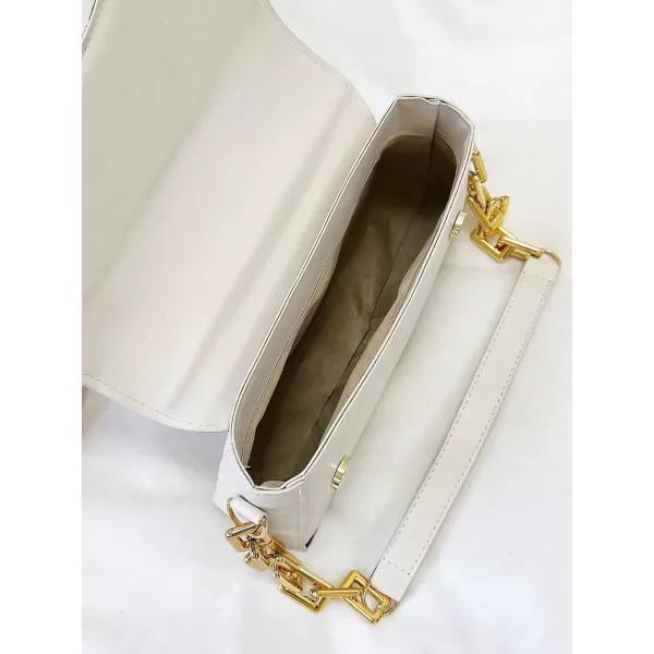SweatyRocks Women's PU Leather Top Handle Small Shoulder Bag Chain Strap Underarm Bag Handbags