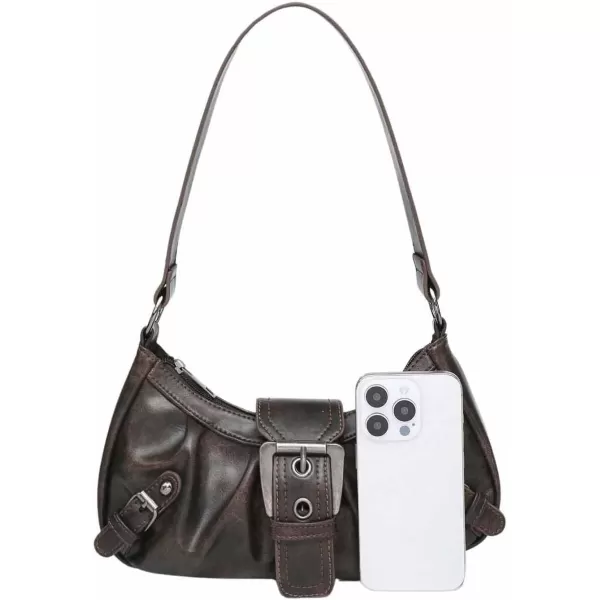 SweatyRocks Women's PU Leather Top Handle Y2k Shoulder Handbags Retro Classic Medium Clutch Purses