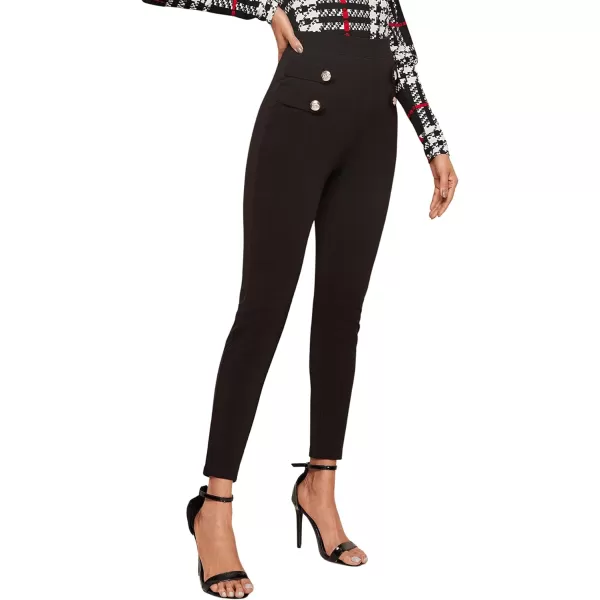 SweatyRocks Women's Pants Casual High Waist Skinny Leggings Stretchy Work Pants