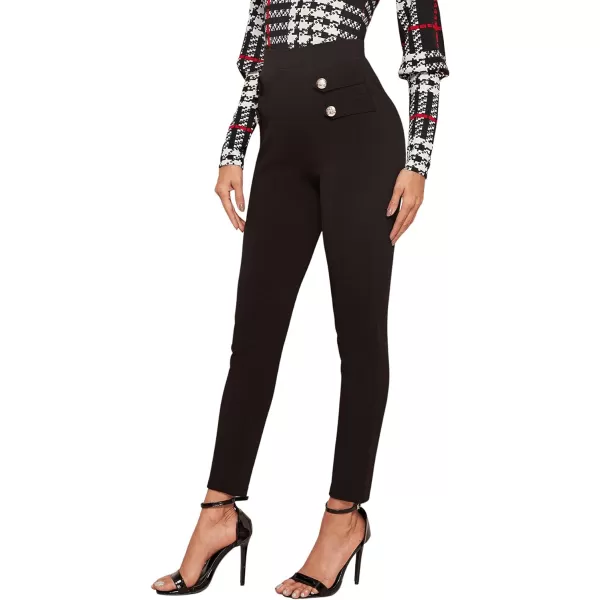 SweatyRocks Women's Pants Casual High Waist Skinny Leggings Stretchy Work Pants