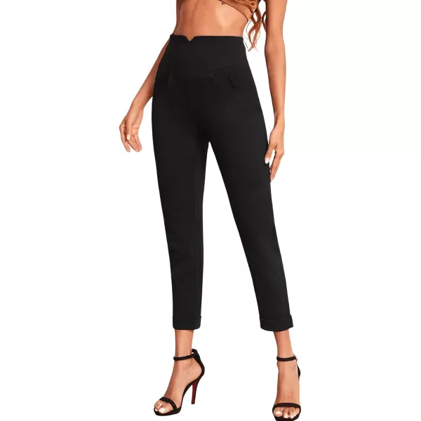 SweatyRocks Women's Pants Casual High Waist Skinny Leggings Stretchy Work Pants