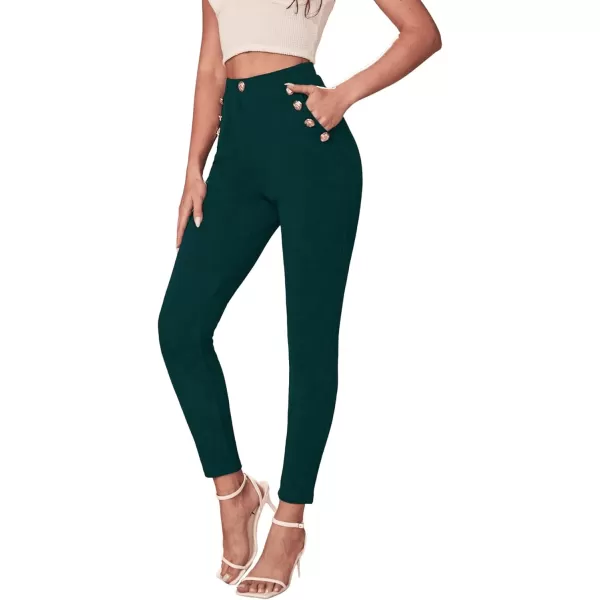 SweatyRocks Women's Pants Casual High Waist Skinny Leggings Stretchy Work Pants