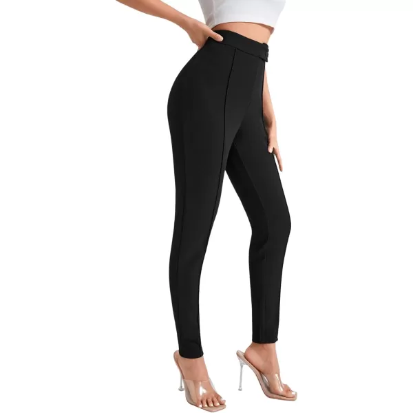 SweatyRocks Women's Pants Casual High Waist Skinny Leggings Stretchy Work Pants