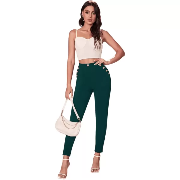 SweatyRocks Women's Pants Casual High Waist Skinny Leggings Stretchy Work Pants