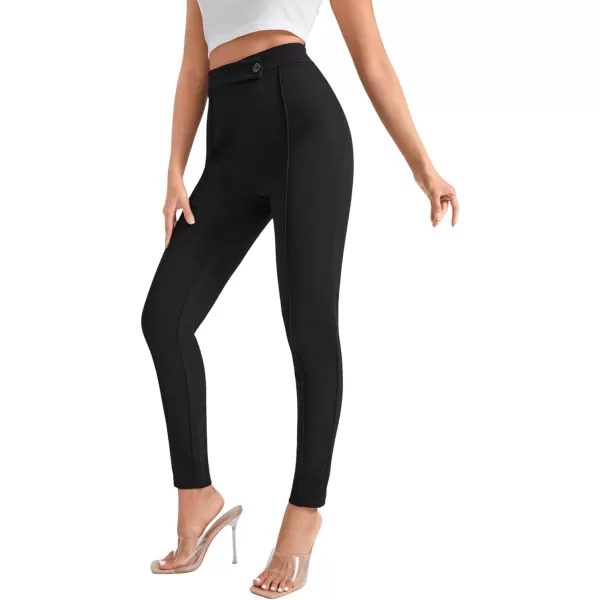 SweatyRocks Women's Pants Casual High Waist Skinny Leggings Stretchy Work Pants
