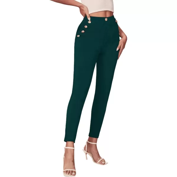 SweatyRocks Women's Pants Casual High Waist Skinny Leggings Stretchy Work Pants