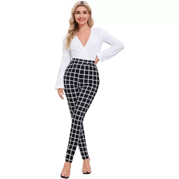 SweatyRocks Women's Pants Casual High Waist Skinny Leggings Stretchy Work Pants