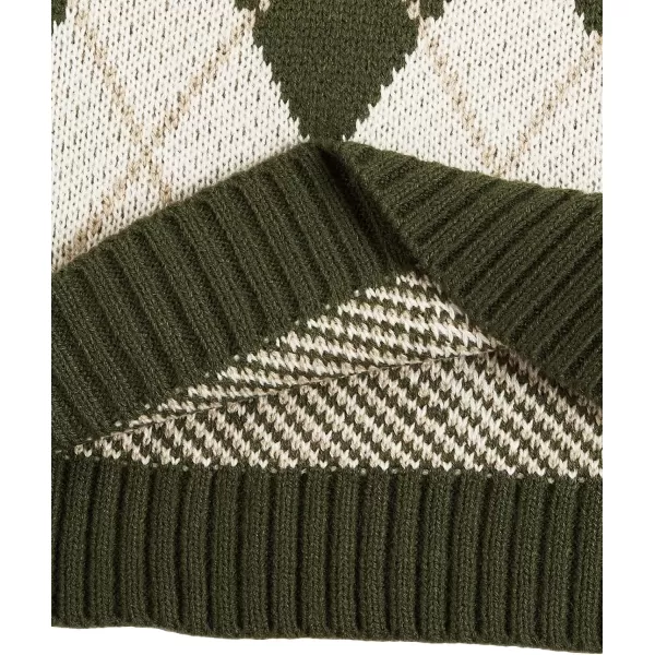 SweatyRocks Women's Plaid Geo Sleeveless V Neck Knit Crop Top Sweater Vest