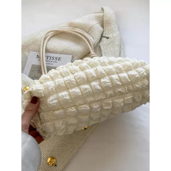 SweatyRocks Women's Popcorn Textured Bag Knot Strap Clutch Purse Square Bags Solid Shoulder Handbag
